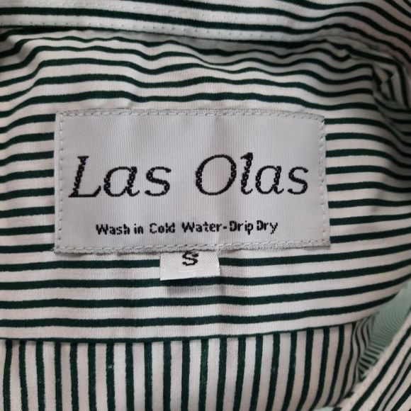 Las Olas shirt green white stripes applique giraffe lion zebra rhinestones zoo - Picture 13 of 14